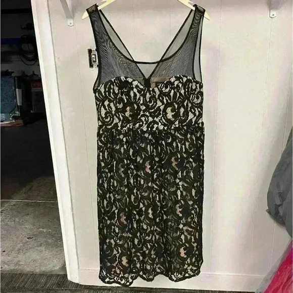 Torrid Black Floral Lace Nylon Sleeveless Dress Size 12 * As IS - Picture 1 of 11